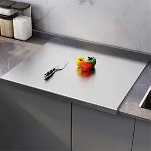 304 Stainless Steel Chopping Board for Kitchen | Non Slip| Rust Proof | Easy to use| Round Edge| Heavy Duty Chopping Board Vegetable, Meats Vegetable Chopper Board Safe Durable