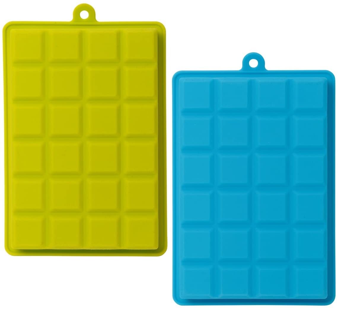 Silicone Ice Cube Tray – 24 Cavity Flexible Freezer Tray (Pack of 2, Multicolor)