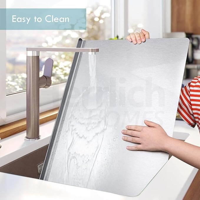 304 Stainless Steel Chopping Board for Kitchen | Non Slip| Rust Proof | Easy to use| Round Edge| Heavy Duty Chopping Board Vegetable, Meats Vegetable Chopper Board Safe Durable