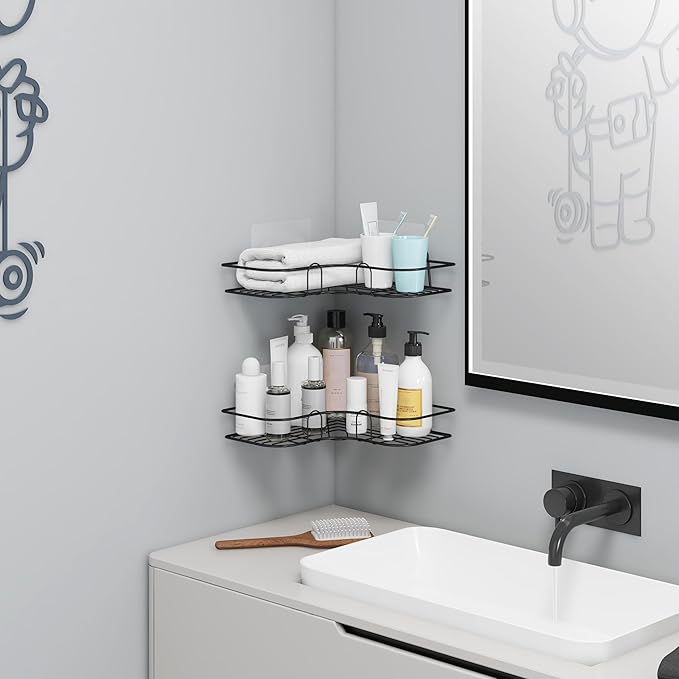 Multipurpose Bathroom Corner Shelf – Wall Mount Storage Rack for Bathroom & Kitchen