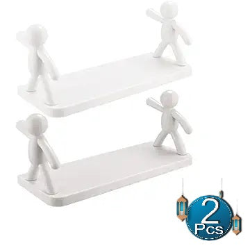 Pack of 2 Self-Adhesive Wall Mounted Storage Shelf | Space-Saving Design | Perfect for Kitchen or Bathroom Organization