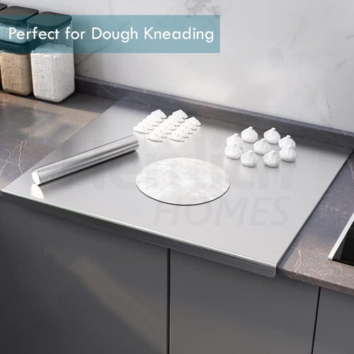 304 Stainless Steel Chopping Board for Kitchen | Non Slip| Rust Proof | Easy to use| Round Edge| Heavy Duty Chopping Board Vegetable, Meats Vegetable Chopper Board Safe Durable